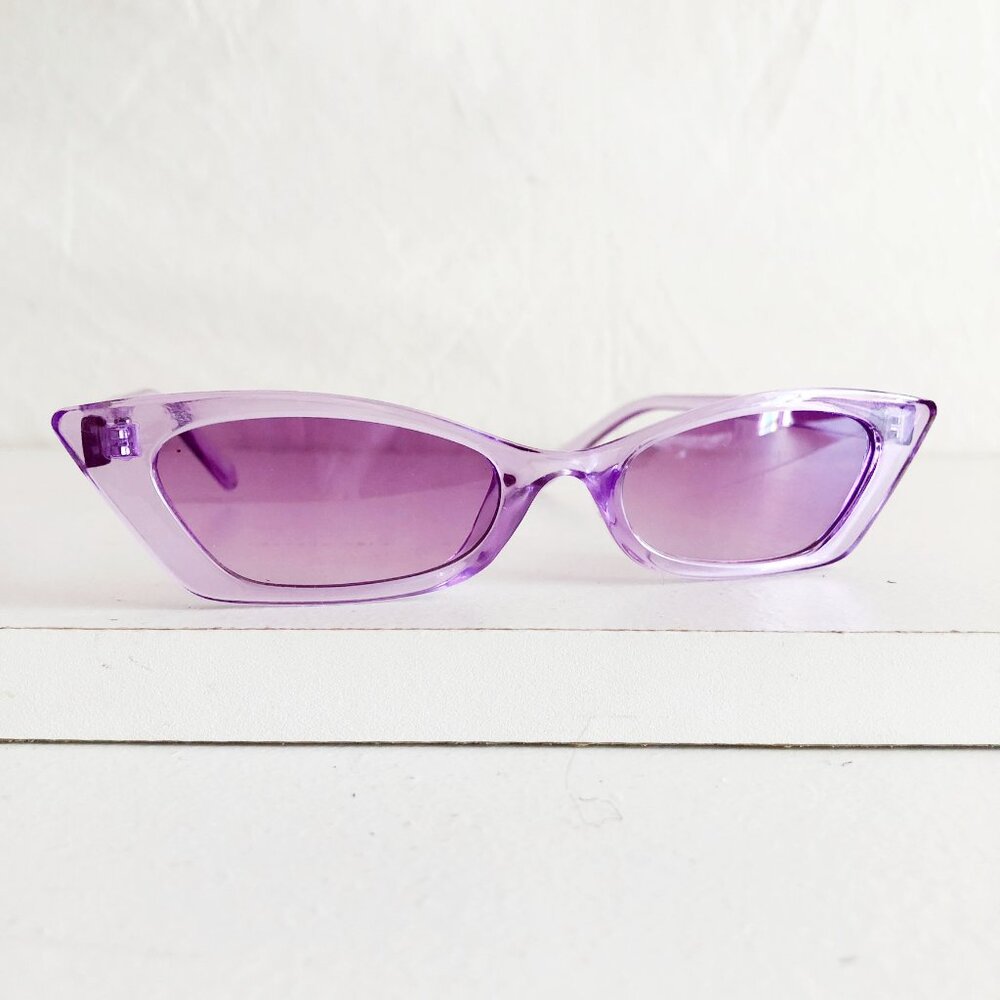 Slim Purple Cat Eye Sunglasses
